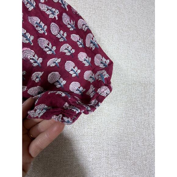 Fox and the Mermaid Women Medium Red Short Sleeve Cottagecore Boho Maxi Dress - Picture 10 of 11